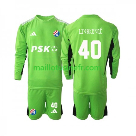 Maillot de Foot Dinamo Zagreb Livakovic 40 Gardien Domicile 2023-24 Manches Longues - Enfant